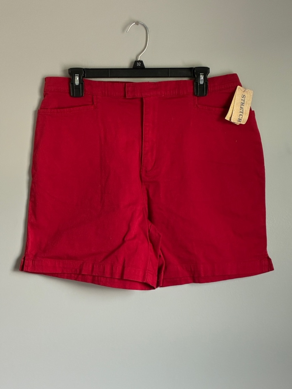 Cherokee Women's Red Flat-Front Stretch Shorts